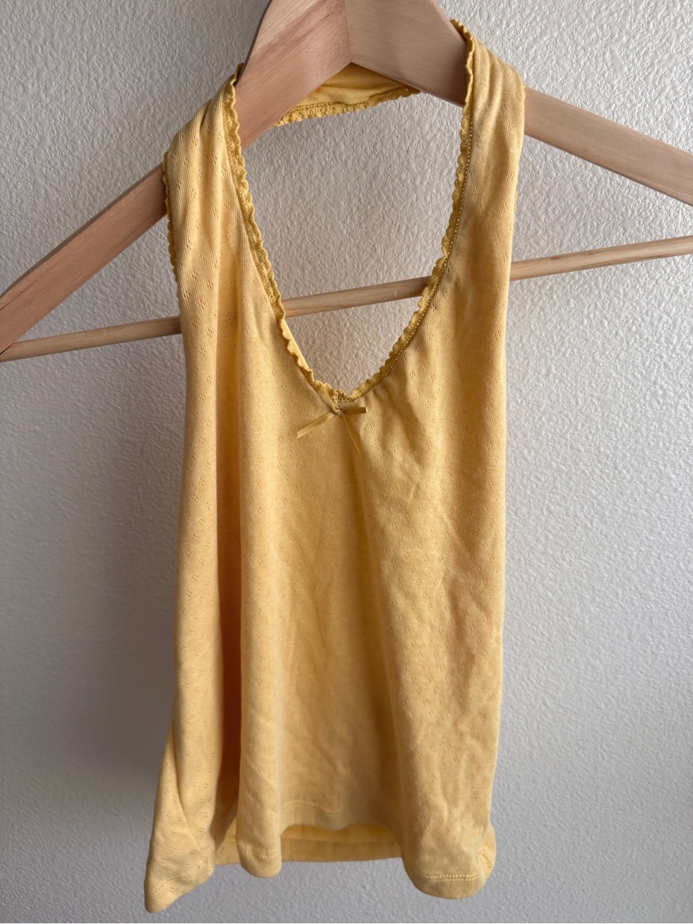 NWT RSQ Yellow Halter Neck Camisole with Lace Trim